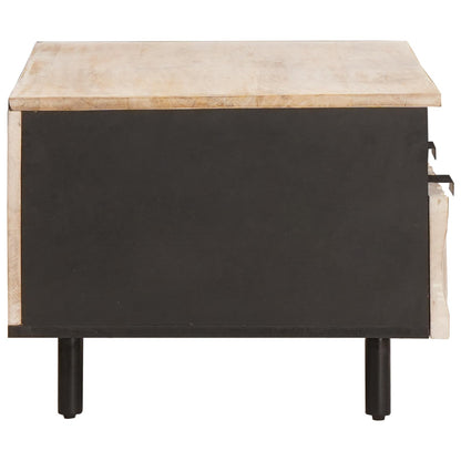 vidaXL Coffee Table with Drawer White 80 x 54 x 40 cm Solid Mango Wood