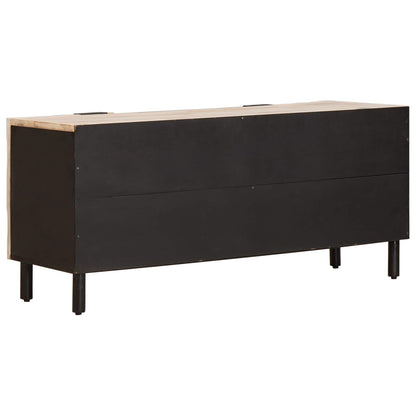 vidaXL TV Cabinet White Wash Finish 105 x 33 x 46 cm Solid Mango Wood