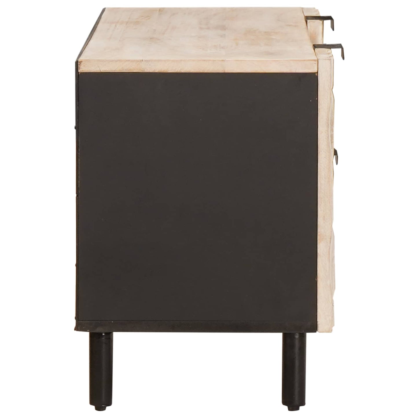 vidaXL TV Cabinet White Wash Finish 105 x 33 x 46 cm Solid Mango Wood
