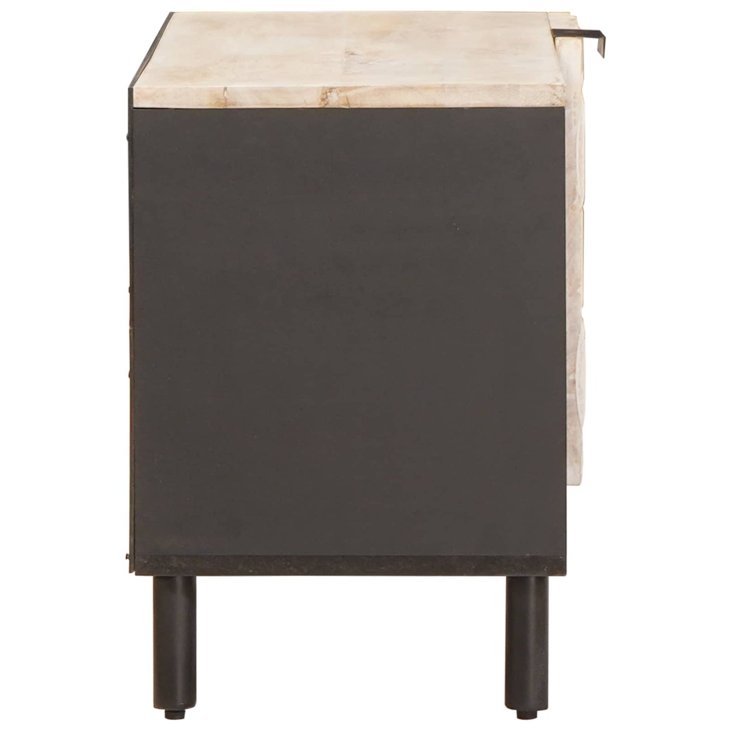 vidaXL TV Cabinet White Wash Finish 80 x 33 x 46 cm Solid Mango Wood