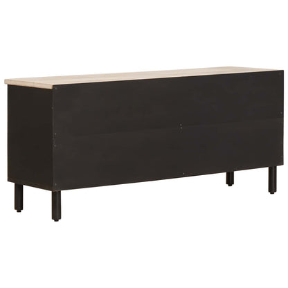 vidaXL TV Cabinet White Wash Finish 100 x 33 x 46 cm Solid Mango Wood