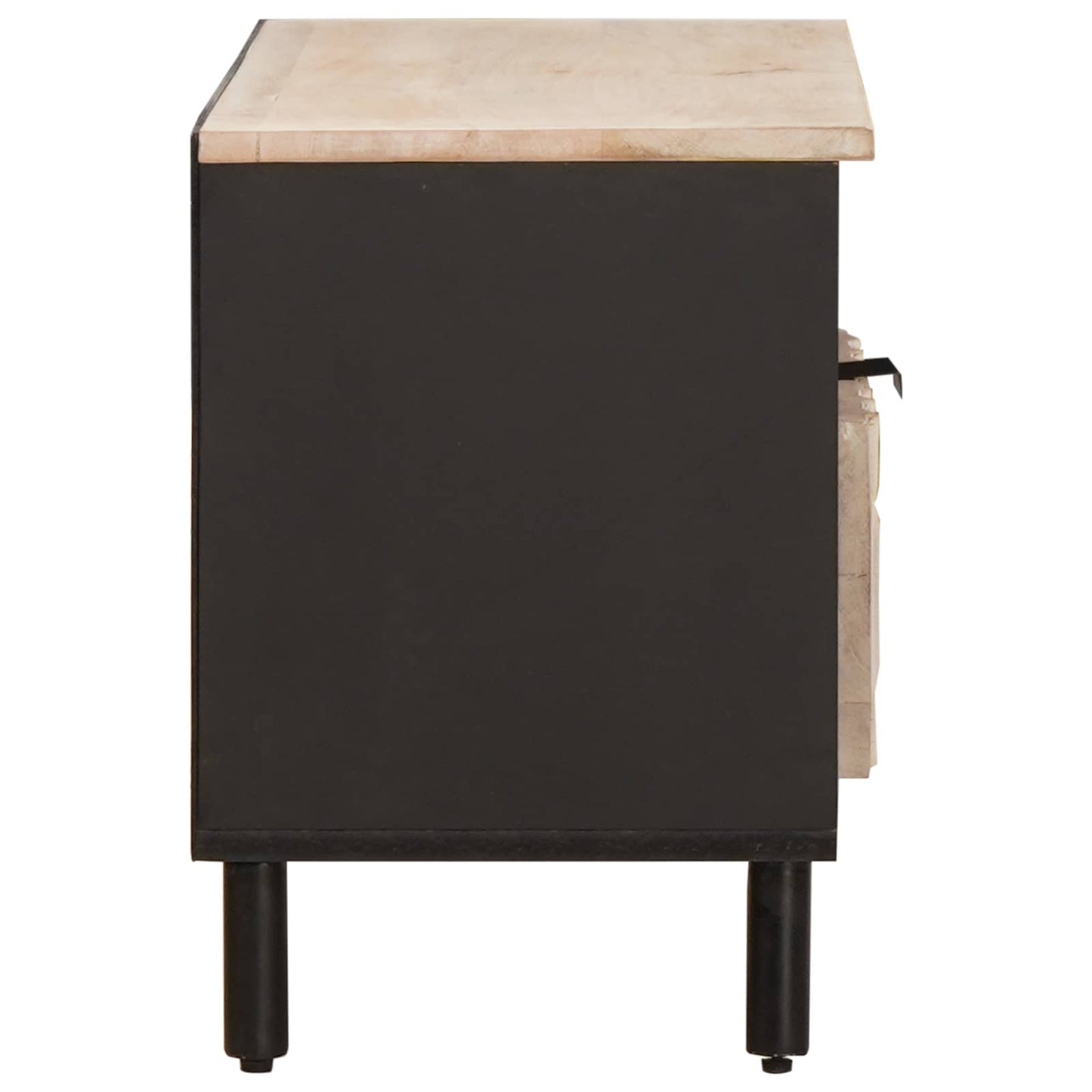 vidaXL TV Cabinet White Wash Finish 80 x 33 x 46 cm Solid Mango Wood