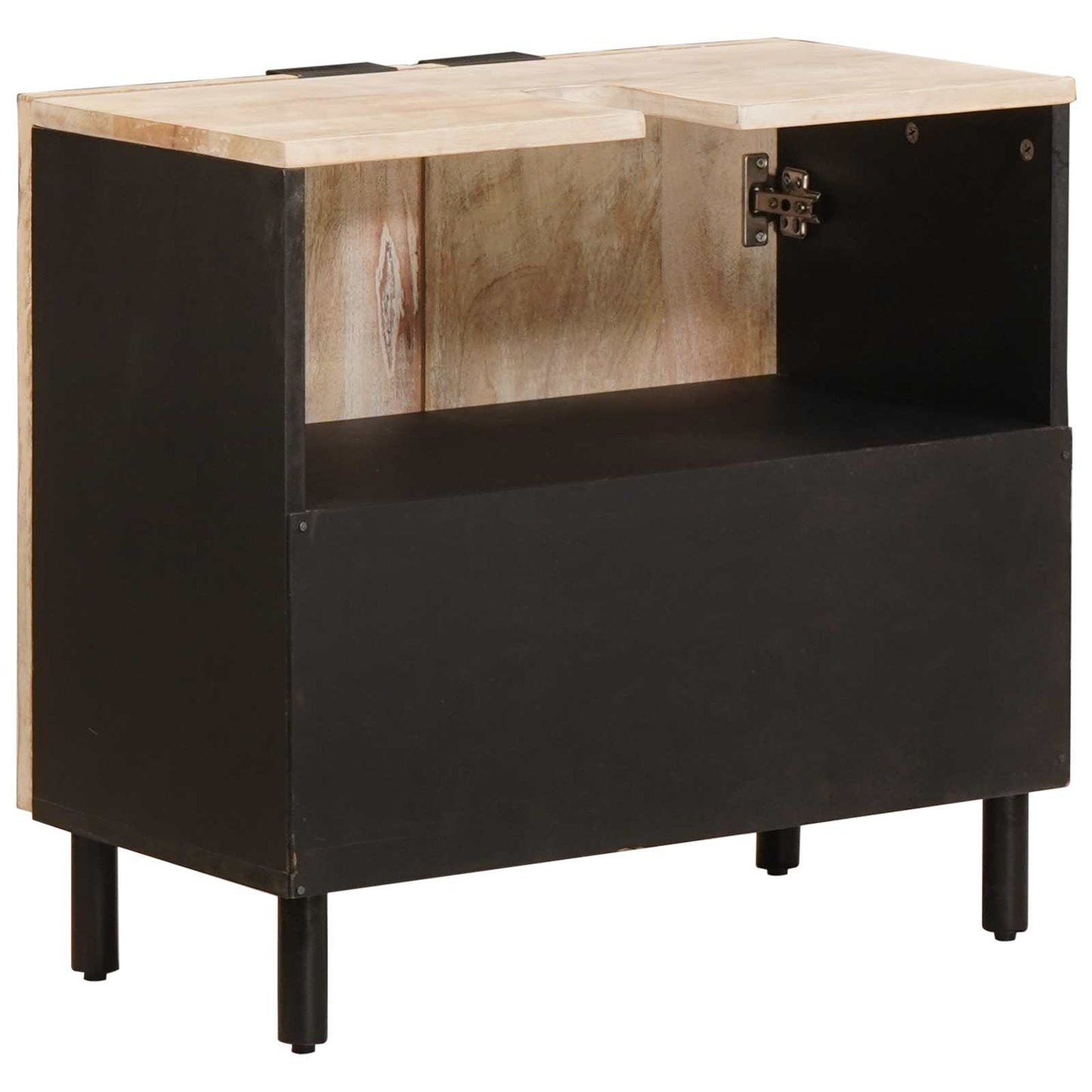 vidaXL Bathroom Sink Cabinet White 62 x 33 x 58 cm Solid Mango Wood