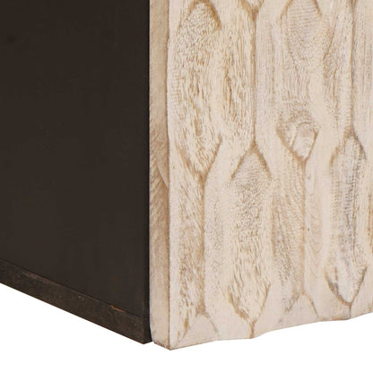 vidaXL Bathroom Hanging Cabinet White 38 x 33 x 48 cm Solid Mango Wood