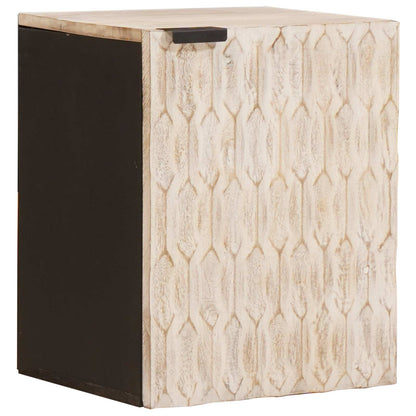 vidaXL Bathroom Hanging Cabinet White 38 x 33 x 48 cm Solid Mango Wood