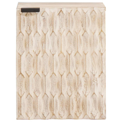 vidaXL Bathroom Hanging Cabinet White 38 x 33 x 48 cm Solid Mango Wood