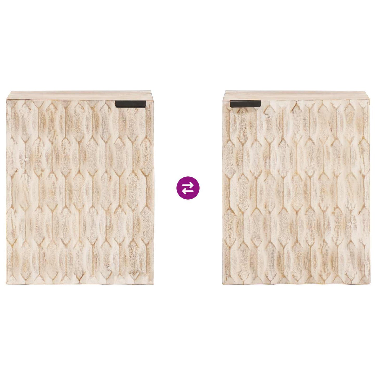 vidaXL Bathroom Hanging Cabinet White 38 x 33 x 48 cm Solid Mango Wood