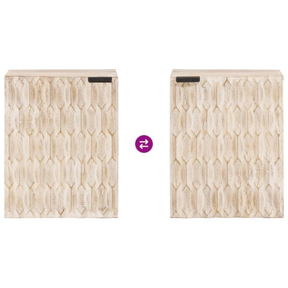 vidaXL Bathroom Hanging Cabinet White 38 x 33 x 48 cm Solid Mango Wood