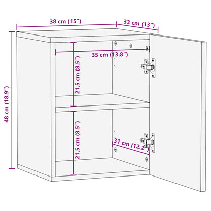vidaXL Bathroom Hanging Cabinet White 38 x 33 x 48 cm Solid Mango Wood