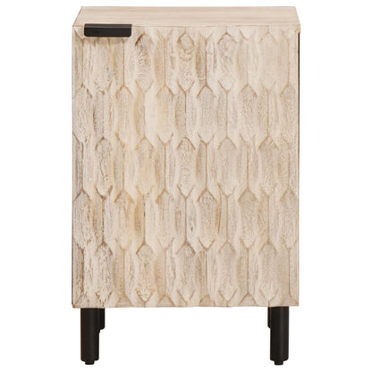 vidaXL Bathroom Cabinet White 38 x 33 x 58 cm Solid Mango Wood