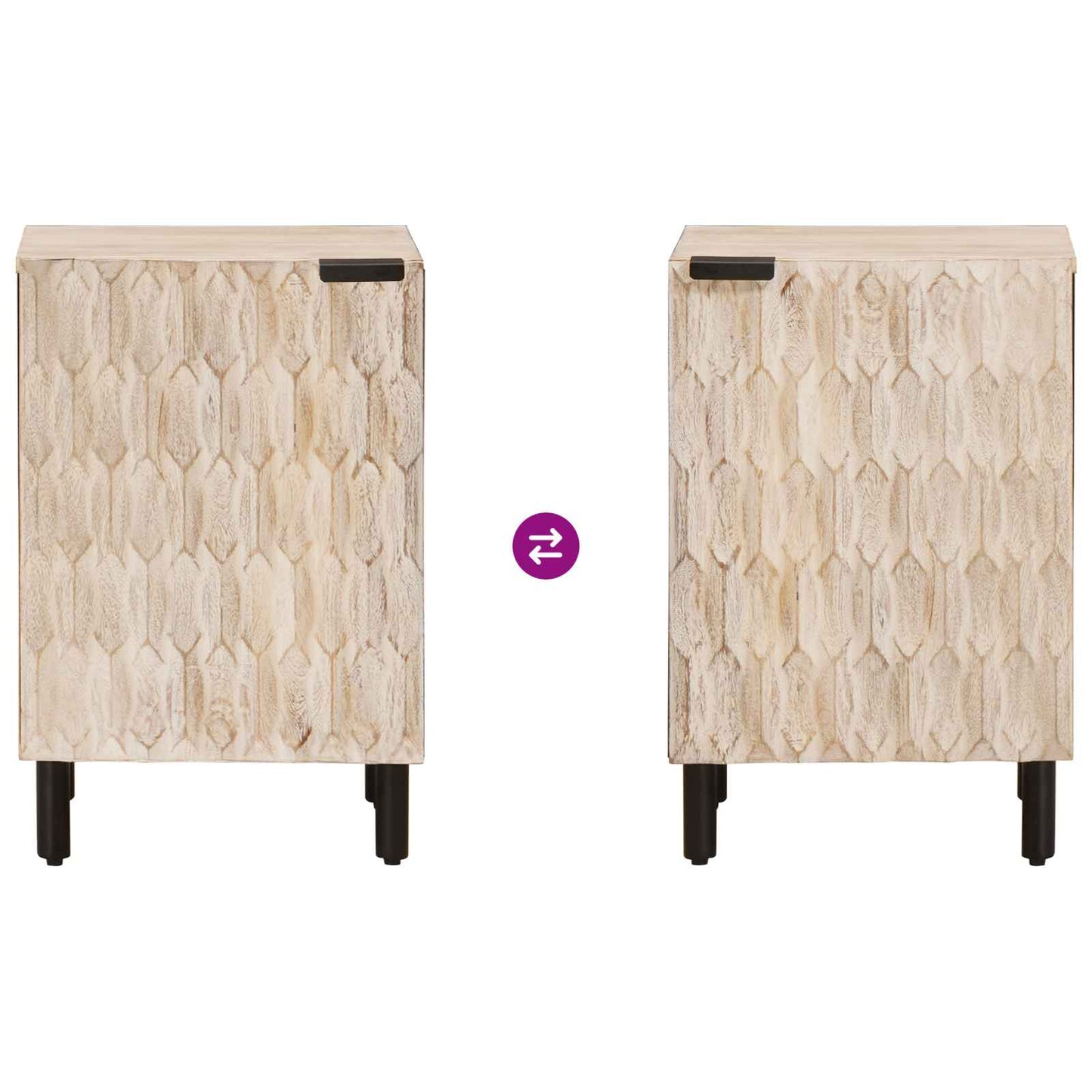 vidaXL Bathroom Cabinet White 38 x 33 x 58 cm Solid Mango Wood