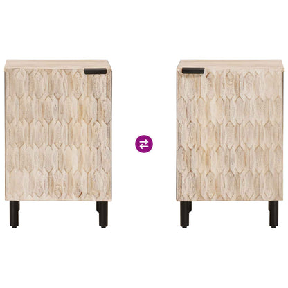 vidaXL Bathroom Cabinet White 38 x 33 x 58 cm Solid Mango Wood