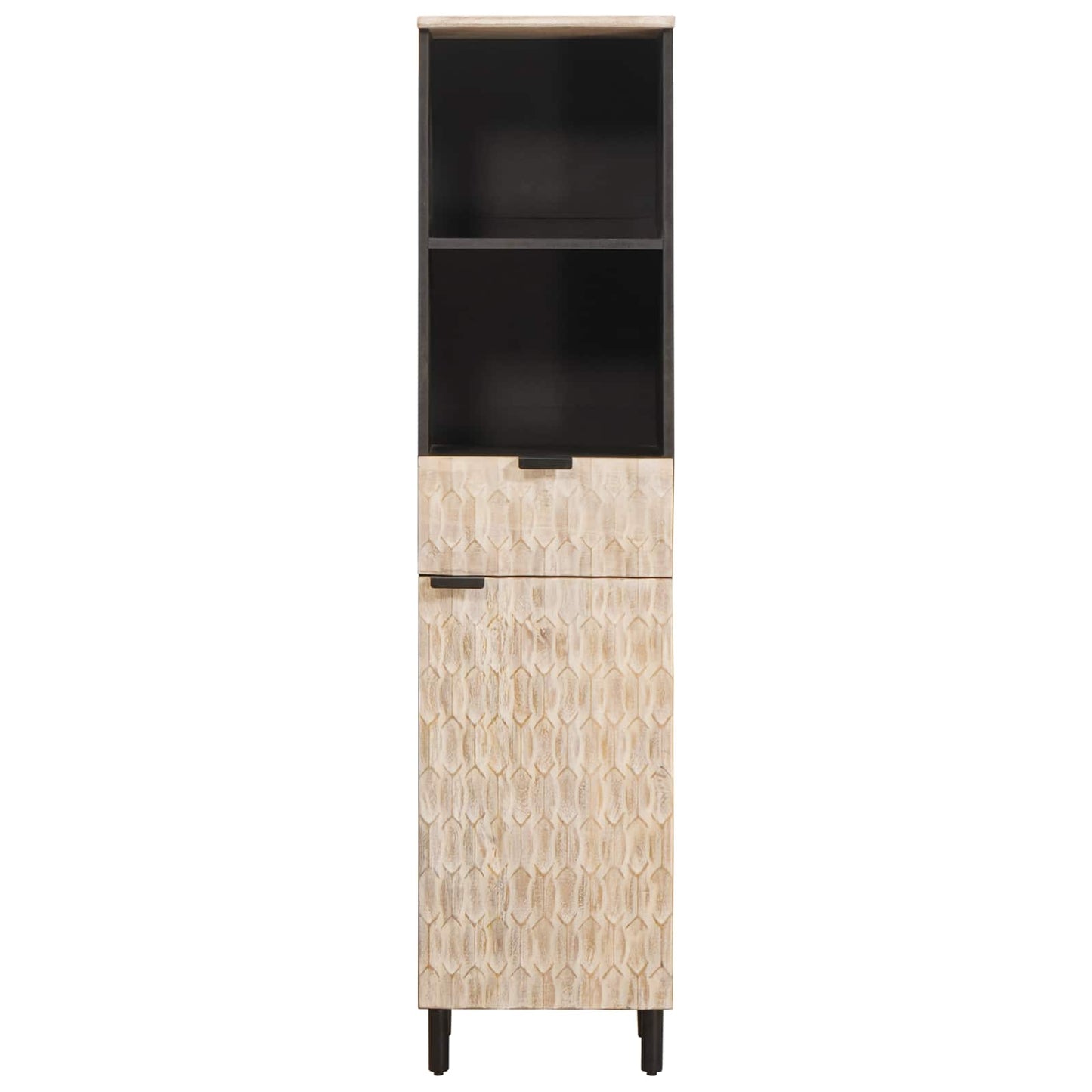 vidaXL Bathroom Cabinet with Shelf Black and White 38 x 33 x 160 cm