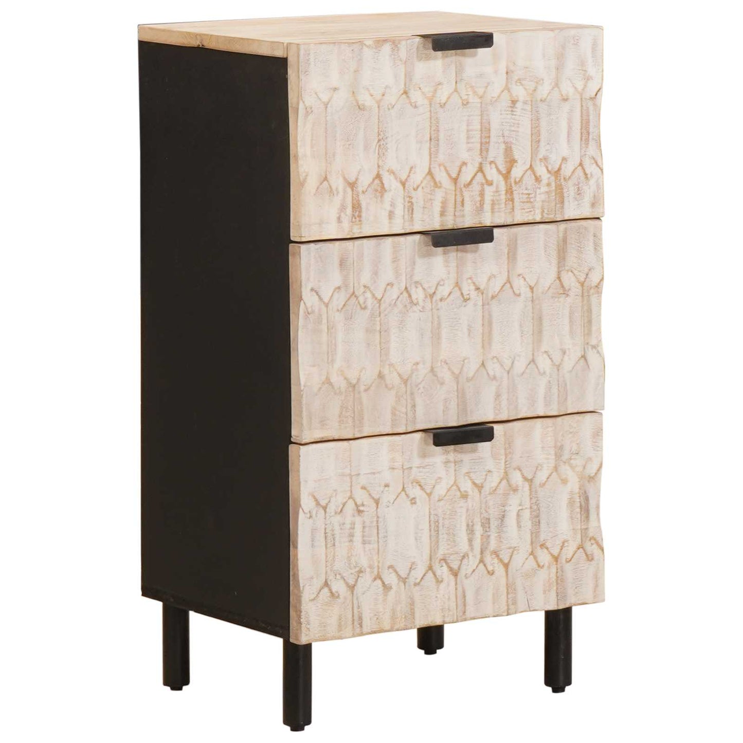 vidaXL Sideboard White Wash Finish 40 x 33 x 75 cm Solid Mango Wood
