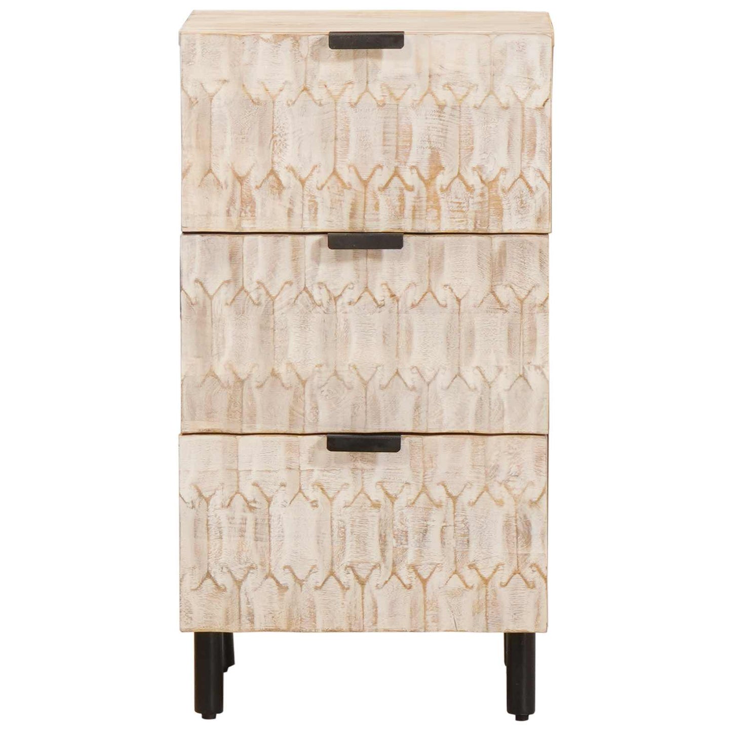 vidaXL Sideboard White Wash Finish 40 x 33 x 75 cm Solid Mango Wood