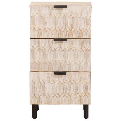 vidaXL Sideboard White Wash Finish 40 x 33 x 75 cm Solid Mango Wood