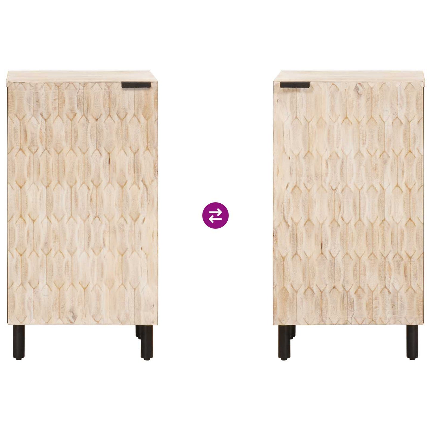 vidaXL Sideboard White Wash Finish 40 x 33 x 75 cm Solid Mango Wood