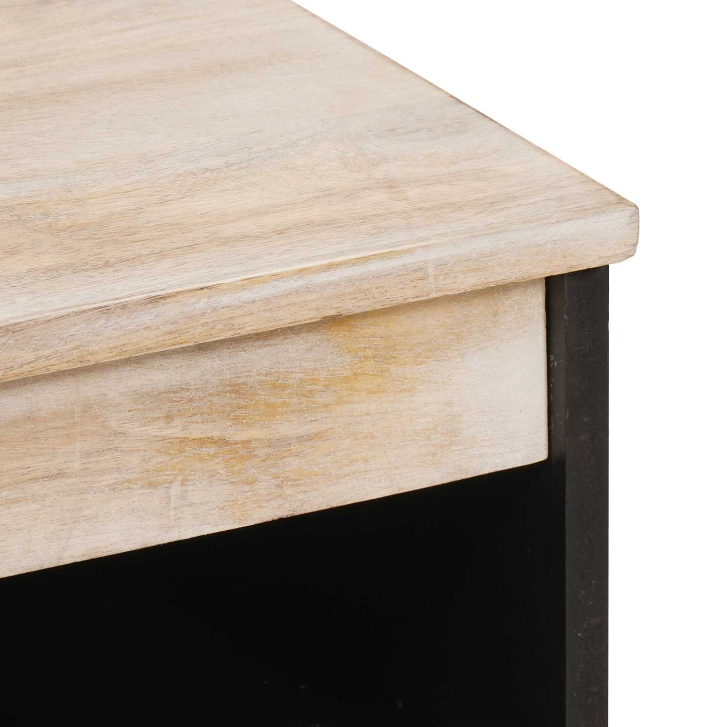 vidaXL Sideboard White Wash Finish 60 x 33 x 75 cm Solid Mango Wood