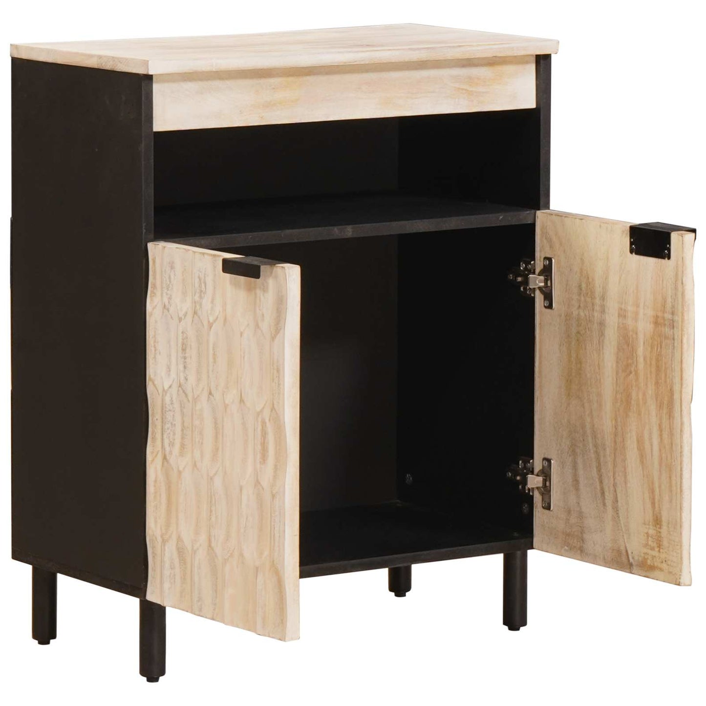 vidaXL Sideboard White Wash Finish 60 x 33 x 75 cm Solid Mango Wood