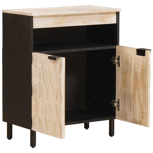 vidaXL Sideboard White Wash Finish 60 x 33 x 75 cm Solid Mango Wood
