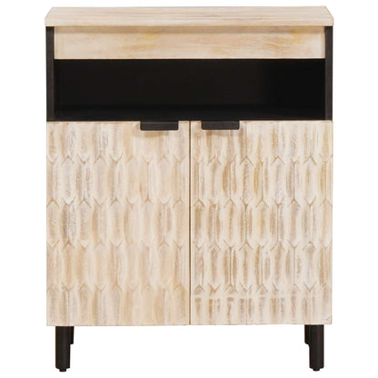 vidaXL Sideboard White Wash Finish 60 x 33 x 75 cm Solid Mango Wood
