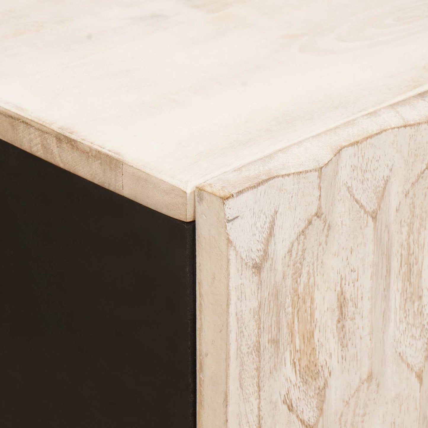 vidaXL Sideboard White Wash Finish 60 x 33 x 75 cm Solid Mango Wood