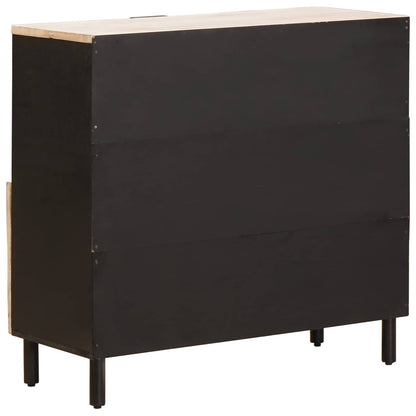 vidaXL Sideboard White Wash Finish 80 x 33 x 75 cm Solid Mango Wood