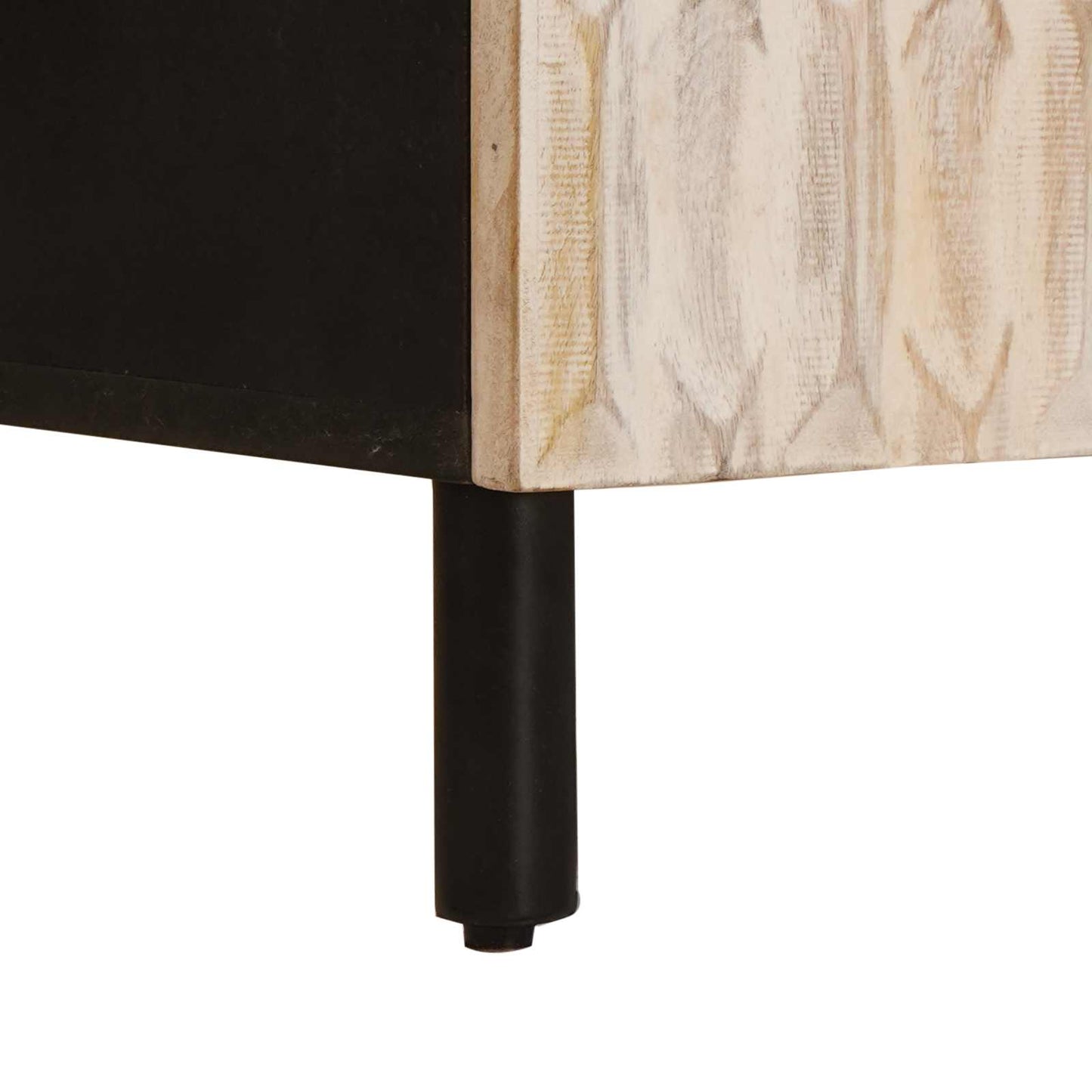 vidaXL Sideboard White Wash Finish 90 x 33 x 75 cm Solid Mango Wood