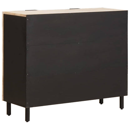 vidaXL Sideboard White Wash Finish 90 x 33 x 75 cm Solid Mango Wood