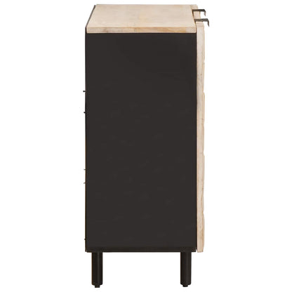 vidaXL Sideboard White Wash Finish 90 x 33 x 75 cm Solid Mango Wood