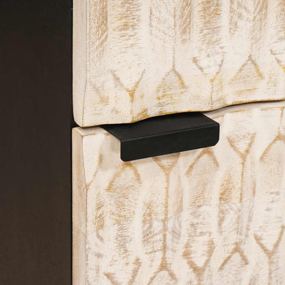 vidaXL Highboard White Wash Finish 40 x 33 x 110 cm Solid Mango Wood