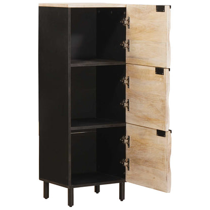 vidaXL Highboard White Wash Finish 40 x 33 x 110 cm Solid Mango Wood