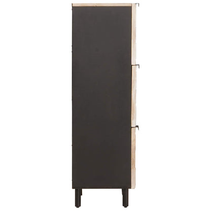 vidaXL Highboard White Wash Finish 40 x 33 x 110 cm Solid Mango Wood
