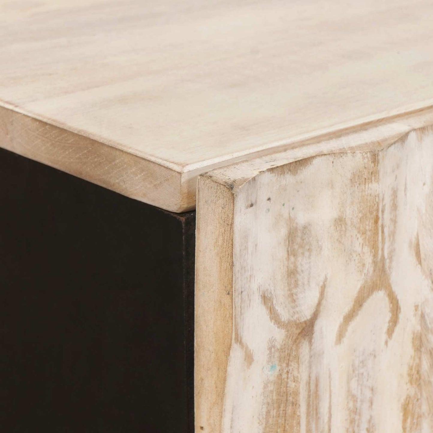 vidaXL Highboard White Wash Finish 60 x 33 x 100 cm Solid Mango Wood