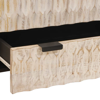 vidaXL Highboard White Wash Finish 60 x 33 x 100 cm Solid Mango Wood