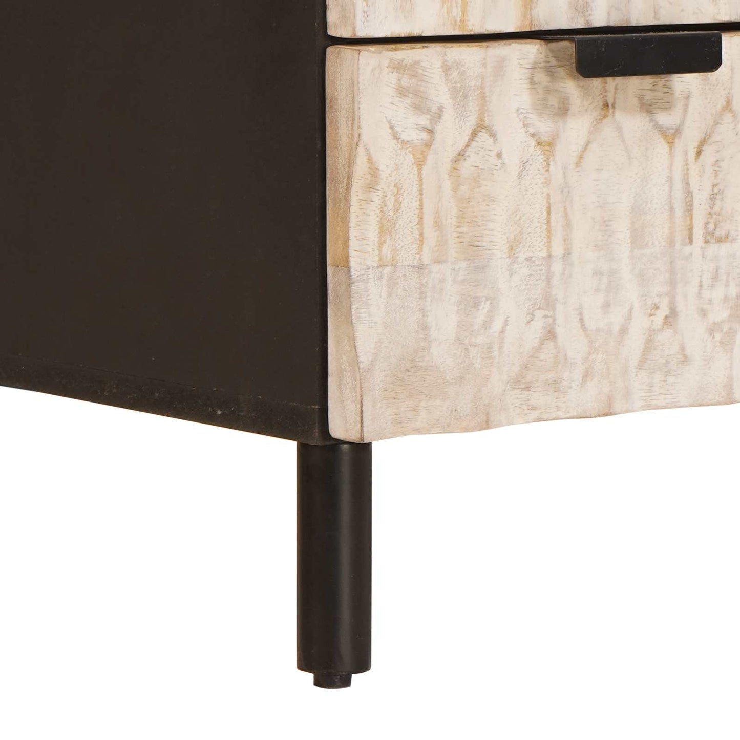 vidaXL Highboard White Wash Finish 60 x 33 x 100 cm Solid Mango Wood
