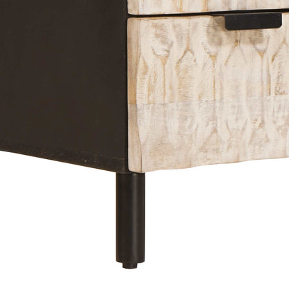 vidaXL Highboard White Wash Finish 60 x 33 x 100 cm Solid Mango Wood