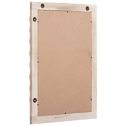 vidaXL Bathroom Mirror with Mirror White Wash Finish 50 x 70 x 2.5 cm