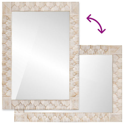 vidaXL Bathroom Mirror with Mirror White Wash Finish 50 x 70 x 2.5 cm