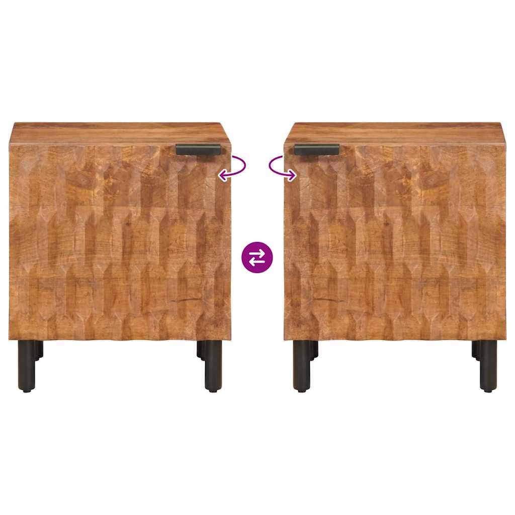 vidaXL Bedside Cabinet Brown 40 x 33 x 46 cm Solid Mango Wood