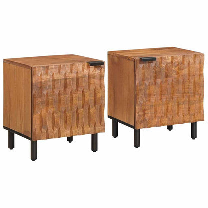 vidaXL Bedside Cabinet 2 pcs Brown 40 x 33 x 46 cm Solid Mango Wood