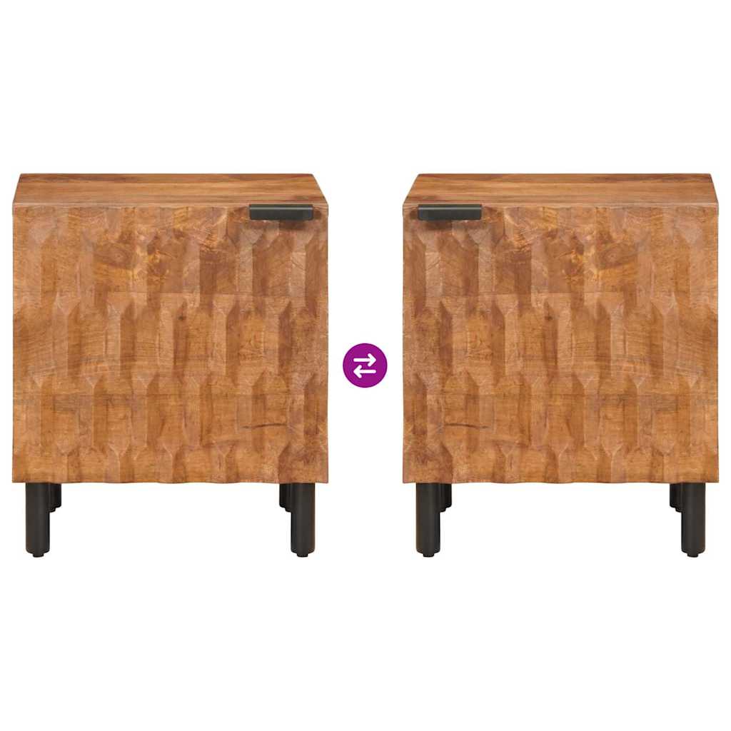 vidaXL Bedside Cabinet 2 pcs Brown 40 x 33 x 46 cm Solid Mango Wood