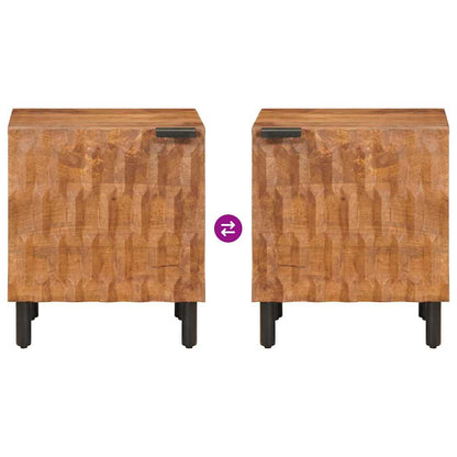 vidaXL Bedside Cabinet 2 pcs Brown 40 x 33 x 46 cm Solid Mango Wood