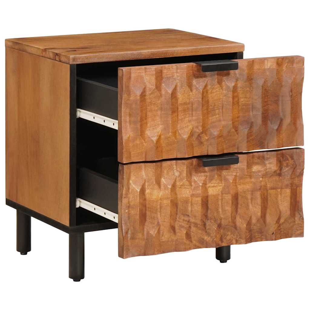 vidaXL Bedside Cabinet 2 pcs Brown 40 x 33 x 46 cm Solid Mango Wood