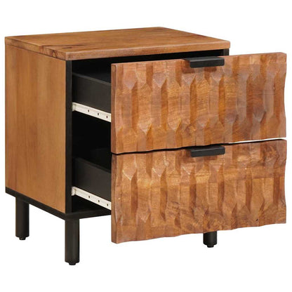 vidaXL Bedside Cabinet 2 pcs Brown 40 x 33 x 46 cm Solid Mango Wood