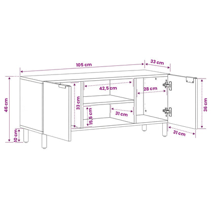 vidaXL TV Cabinet with Shelf Acacia Brown Finish 105 x 33 x 46 cm