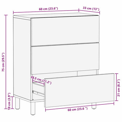 vidaXL Sideboard Acacia Brown Finish 60 x 33 x 75 cm Solid Mango Wood