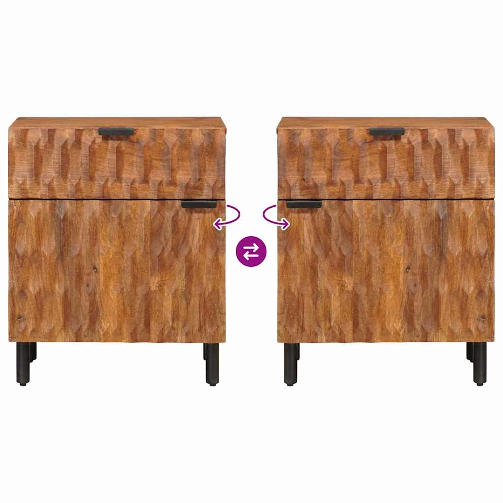 vidaXL Bedside Cabinet Brown 50 x 33 x 60 cm Solid Mango Wood