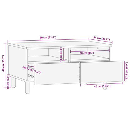 vidaXL Coffee Table with Drawer Brown 80 x 54 x 40 cm Solid Mango Wood