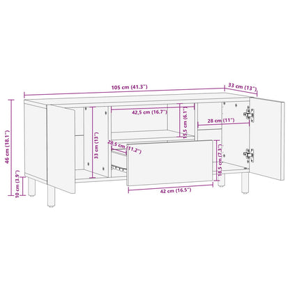 vidaXL TV Cabinet with Drawer Acacia Brown Finish 105 x 33 x 46 cm